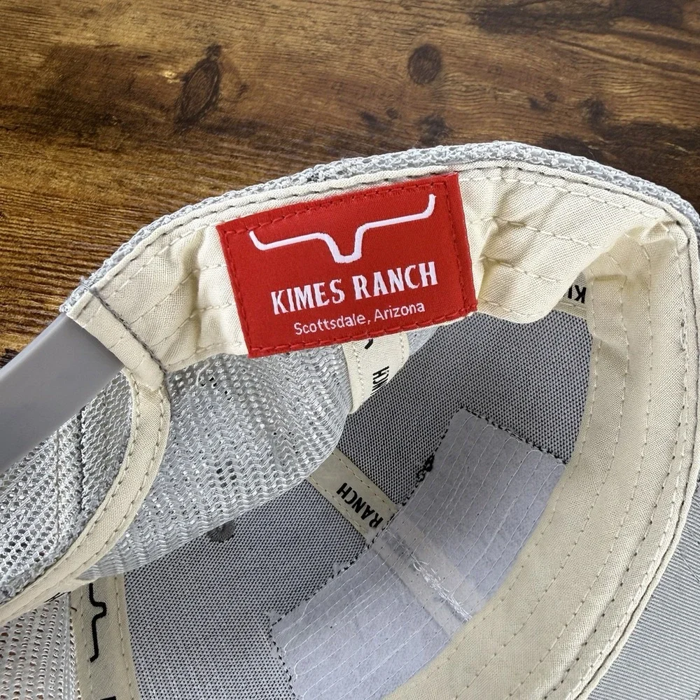 Kimes Ranch Trucker Snapback Hat Gray Black Longhorn Logo Western Cap